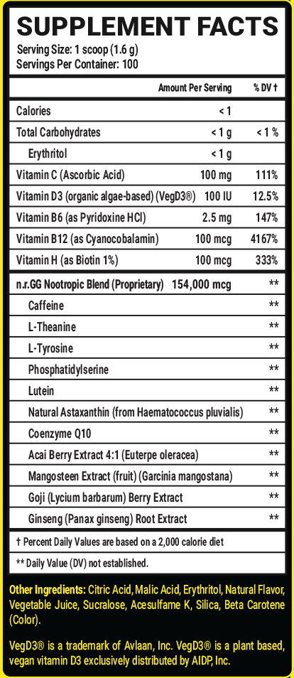 Yellow Crayon GG - 100 Servings View Supplement Facts