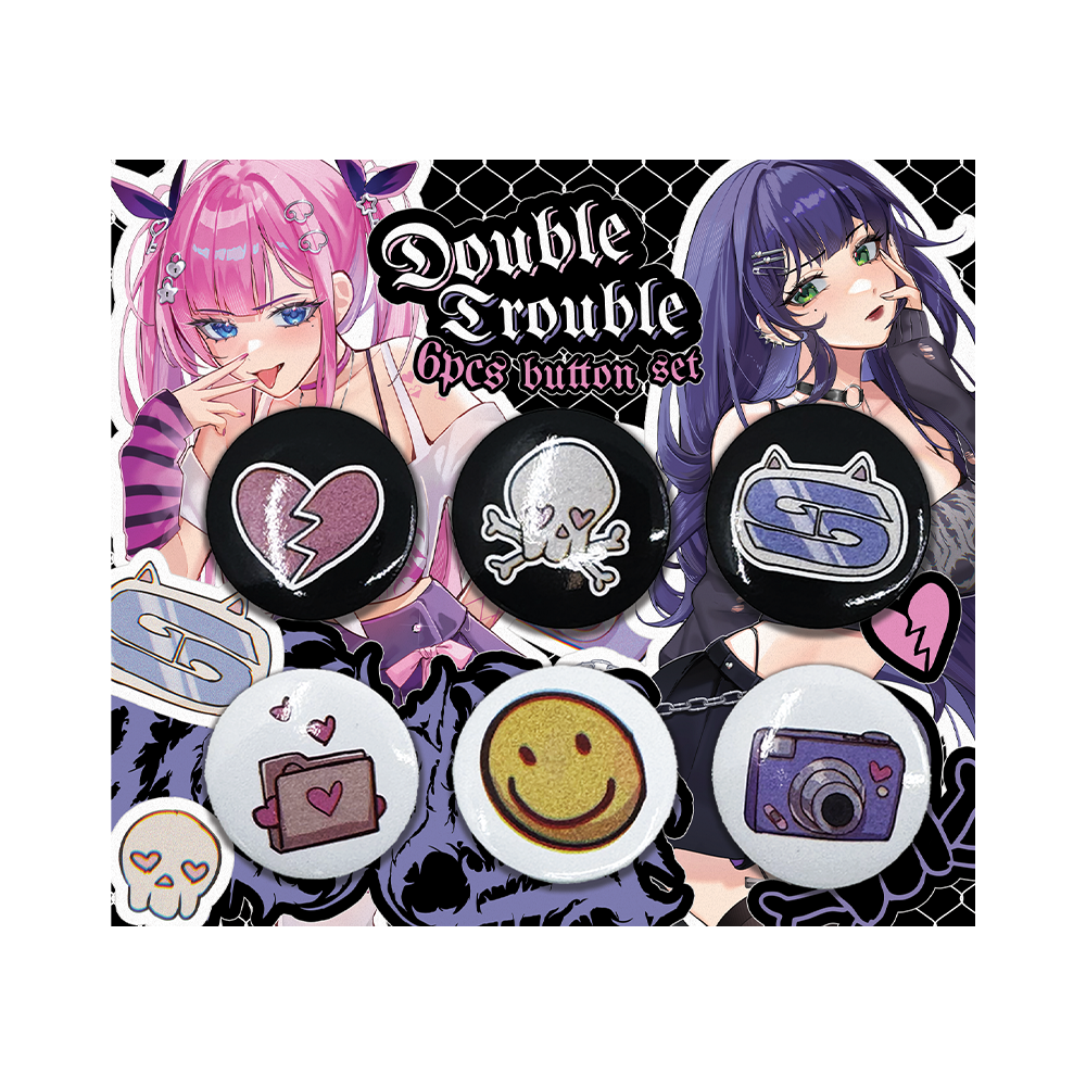 Double Trouble Button Pin Set - Gamer Supps