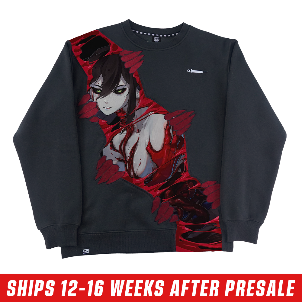 Layna Lazar: Crimson Bloom Crewneck