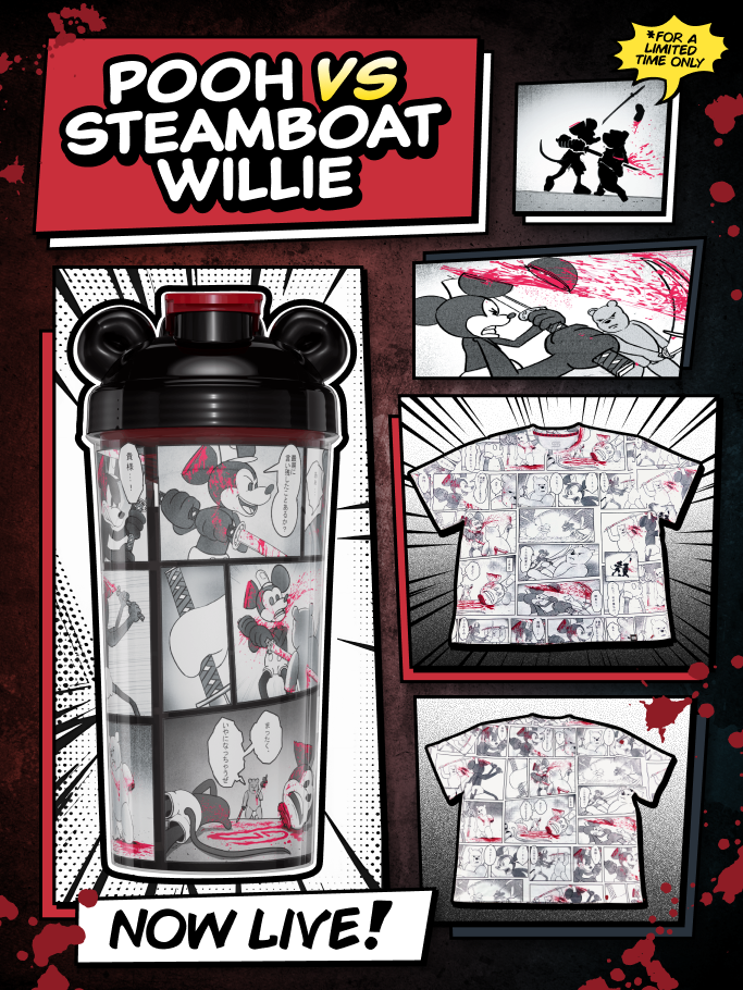Manga Cups: Pooh vs Steamboat Willie