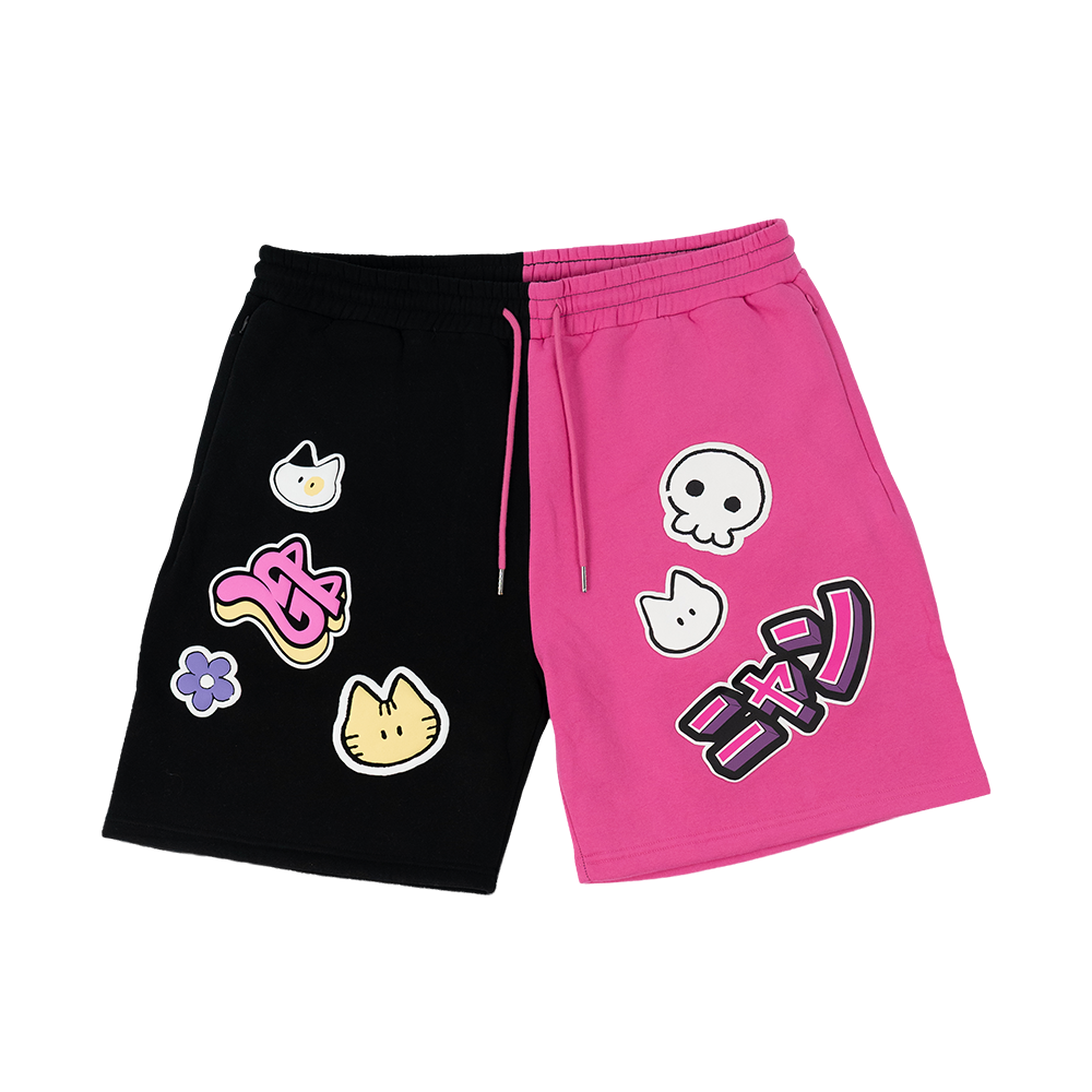 Nyan Service: Sticker Bombed Shorts - Gamer Supps
