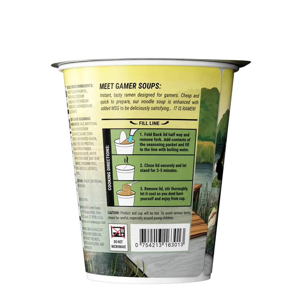 Gamer Soups Instant Noodles - Swamp Assassin (Single Cup) - Gamer Supps