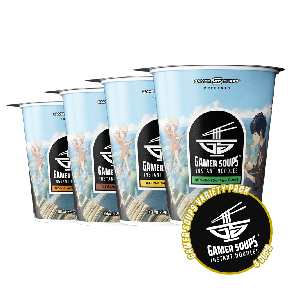 Gamer Soups Instant Noodles - Variety Pack (4 Cup Box) - Gamer Supps